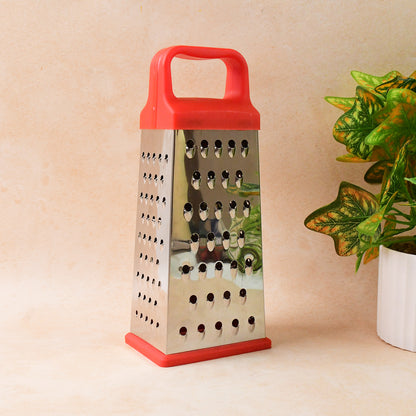 Wukusy Supermom 5-in-1 stainless steel grater and slicer for kitchen use, featuring multiple grating and slicing options.