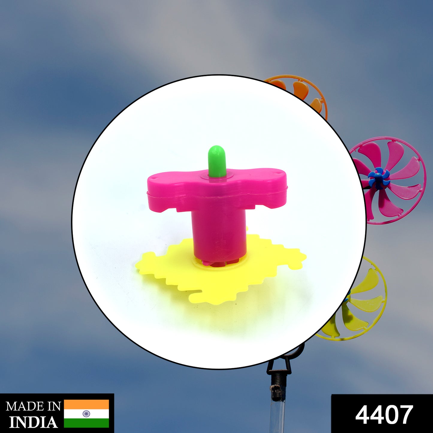 Colorful Wukusy Toy Spinner Launcher for kids, featuring a bright, interactive spinning toy designed for playful fun.