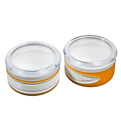 Wukusy 5273 airtight plastic storage container set with two 550ml containers, clear design with snap-on lids for food storage.