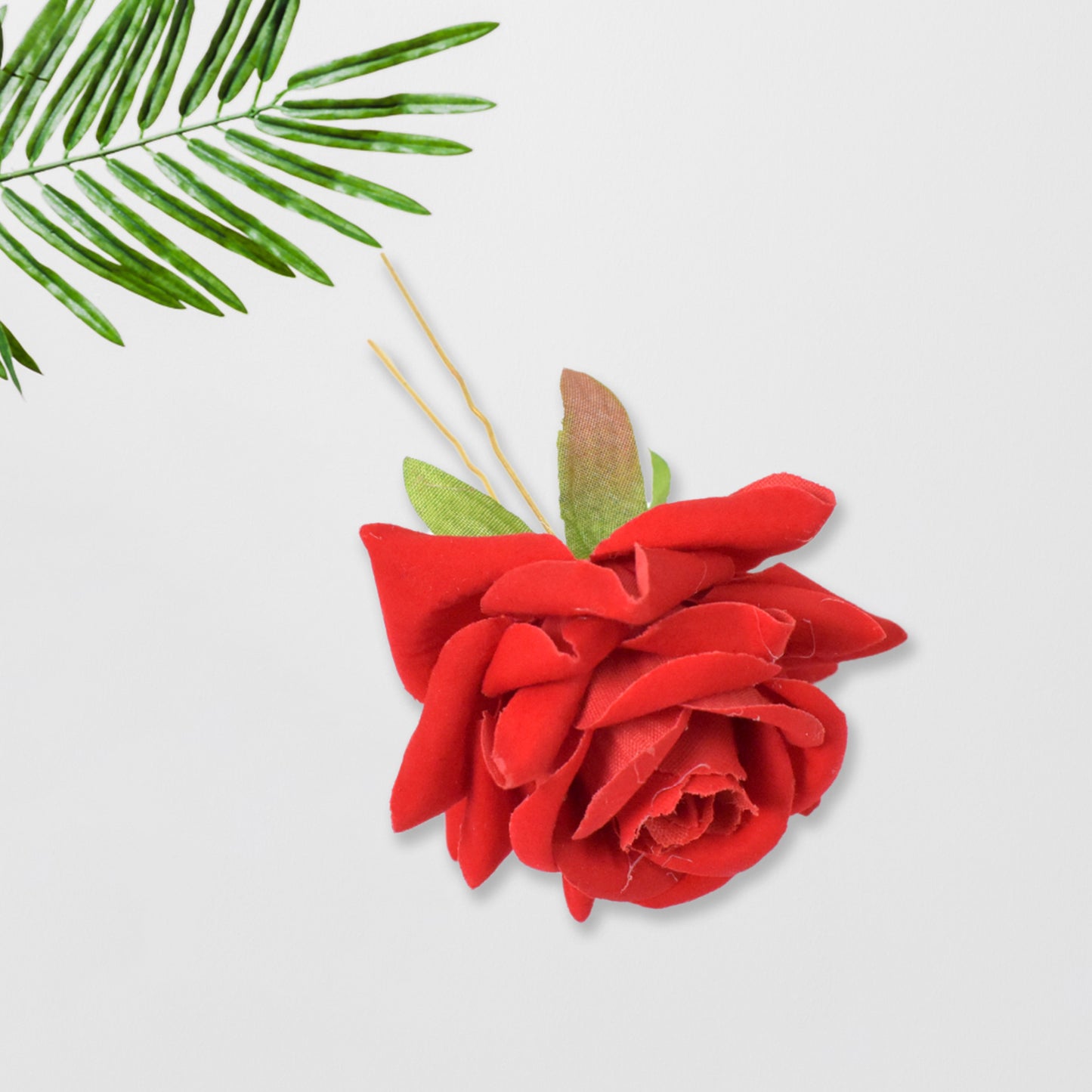 Set of 12 Wukusy red rose bridal hair pins with flower designs for elegant hair styling and home decoration.