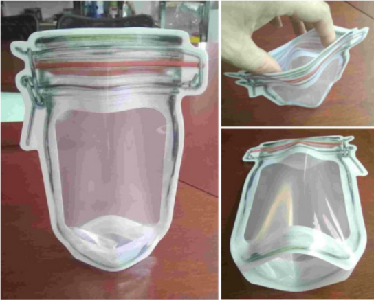 Wukusy 500ml reusable airtight plastic food storage mason jar with zipper seal, ideal for kitchen organization and food preservation