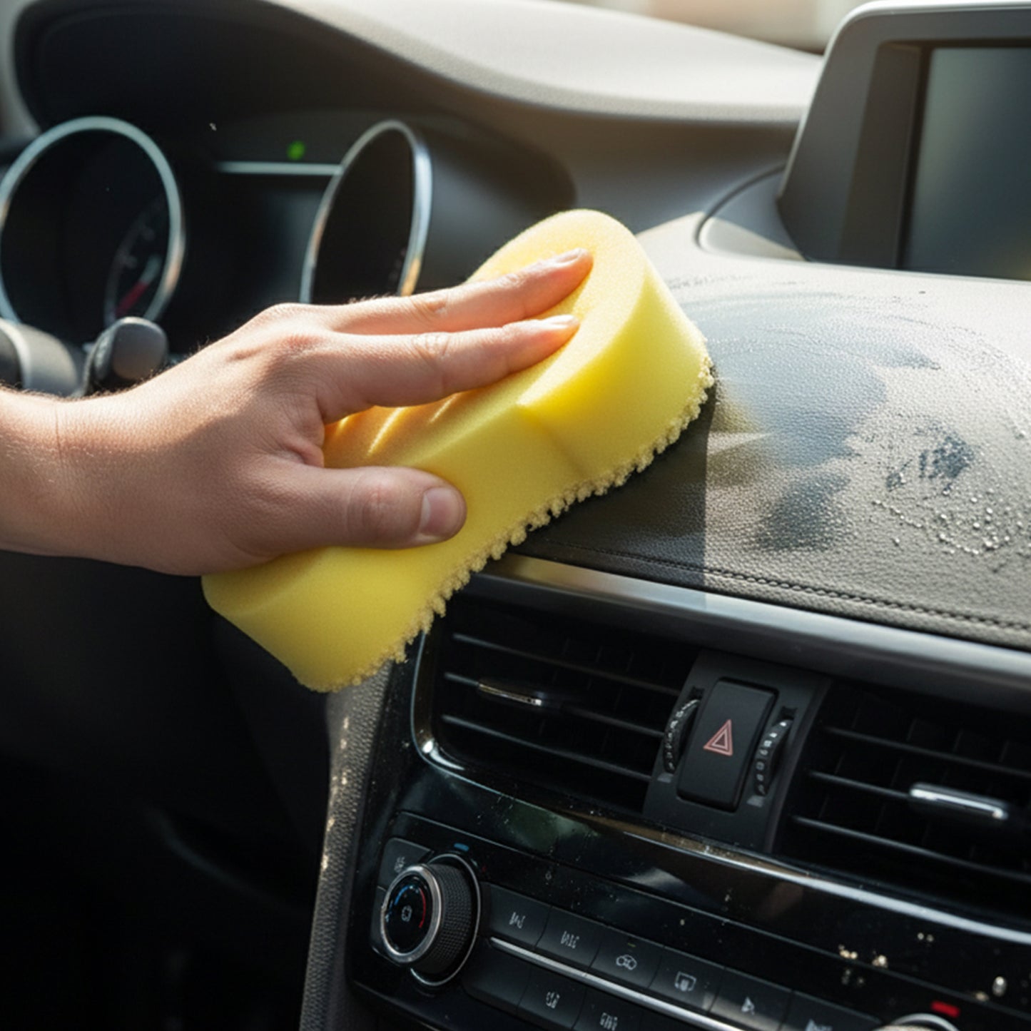 Wukusy chenille microfiber car washing sponge, home improvement cleaning tool, soft and absorbent for vehicle detailing.