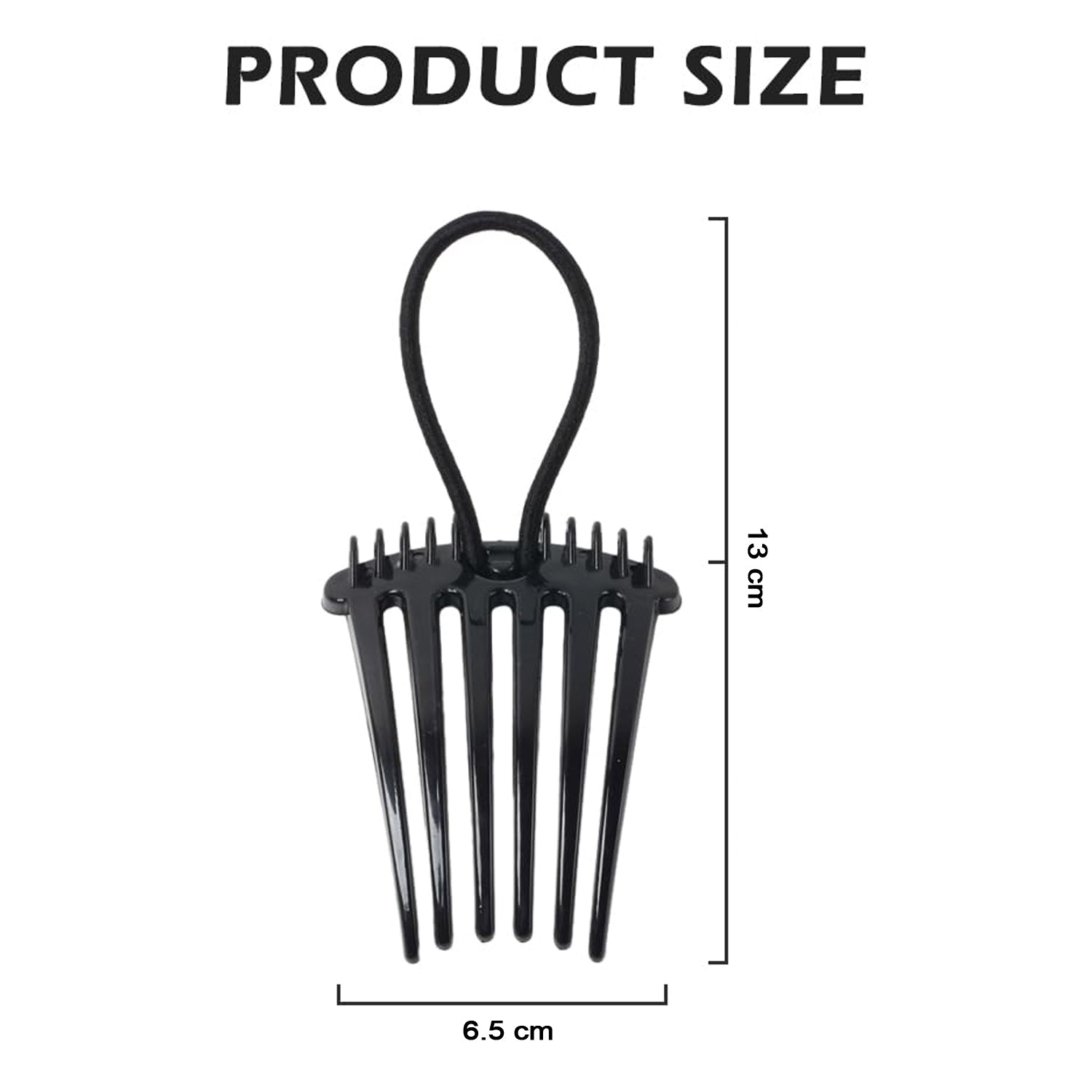 Wukusy volumizing hair bun comb clip securing a stylish updo with a sleek black design and textured finish.