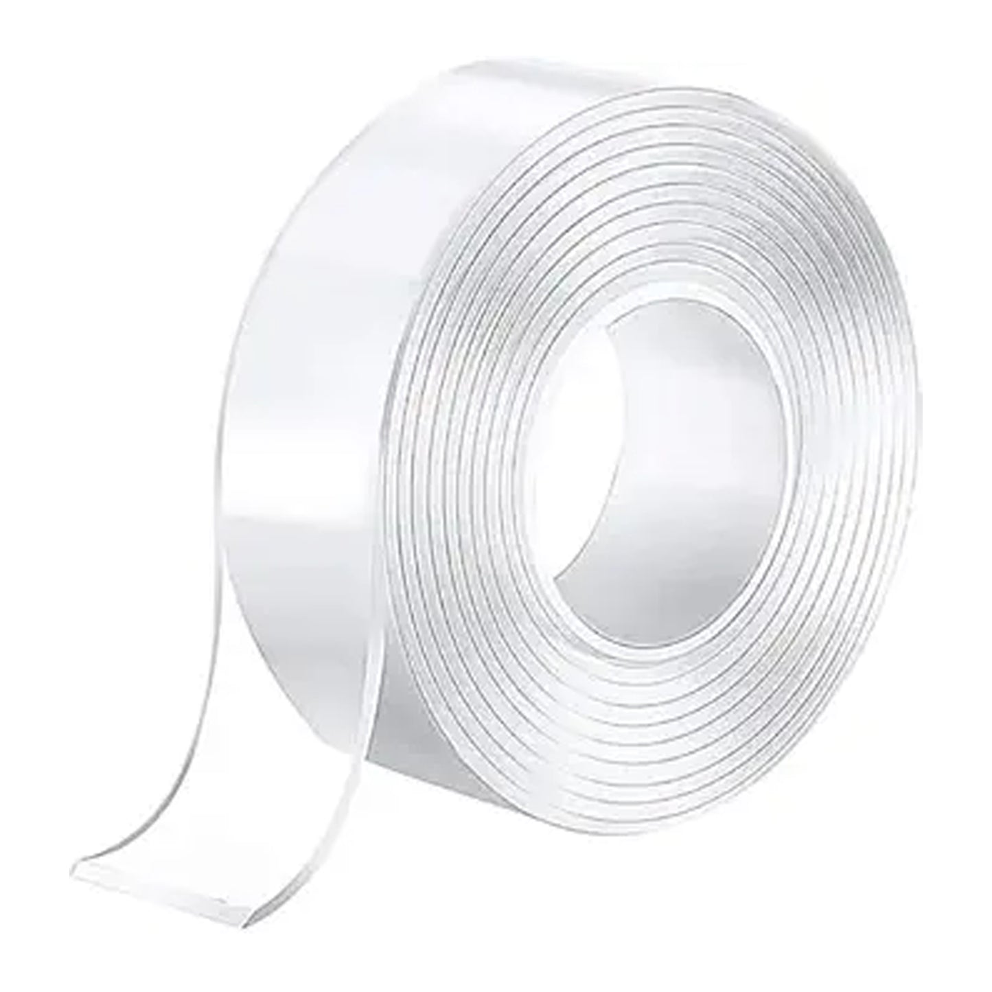 Heavy duty transparent double-sided nano adhesive tape by Wukusy, 70x25mm, shown in close-up with clear visibility of tape surface