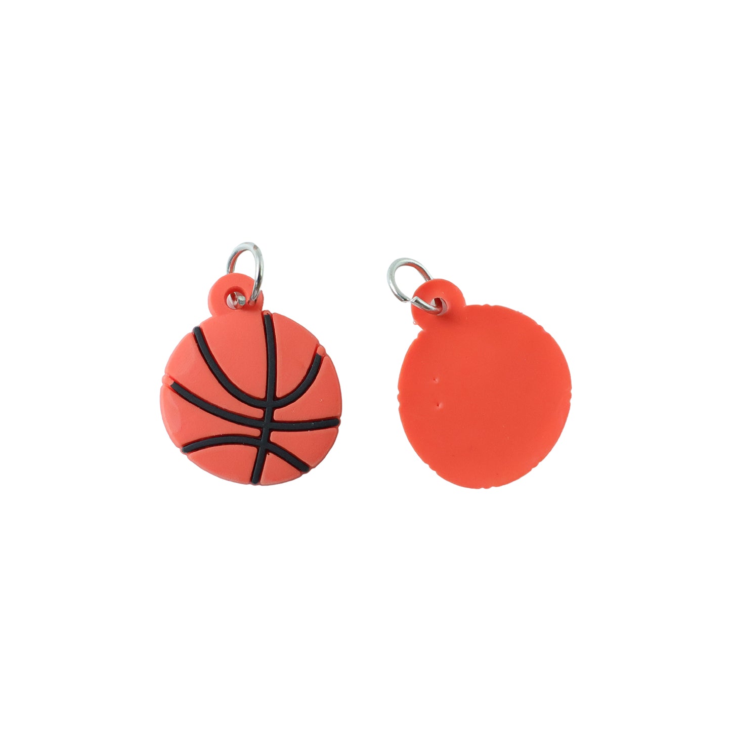 Set of 10 basketball-themed bag charm keychains by Wukusy featuring mini basketball designs and vibrant colors.