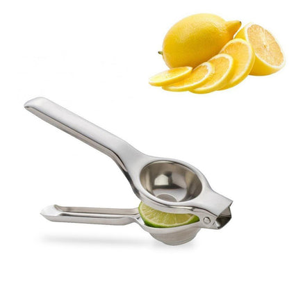 Wukusy stainless steel lemon squeezer kitchen tool with ergonomic handle for easy citrus juice extraction.