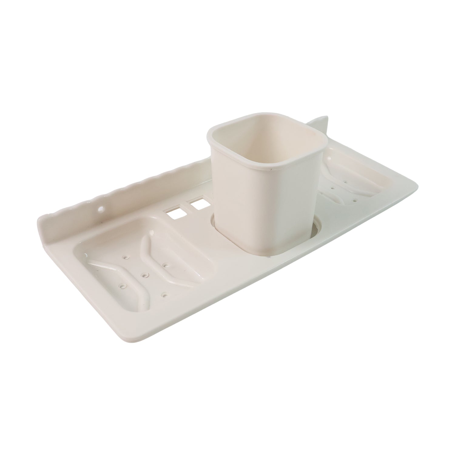 Wall-mounted bathroom organizer by Wukusy with four compartments for toiletries and accessories, ideal for home improvement.