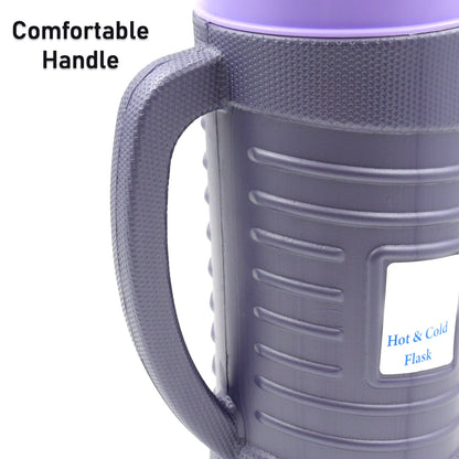 Wukusy insulated thermos flask with plastic inner and steel exterior, 1200ml capacity, leak-proof design, ideal for hot and cold beverages