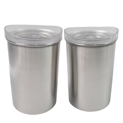 Wukusy 2-piece stainless steel airtight containers with see-through lids, 1000ml capacity, perfect for kitchen storage and organization