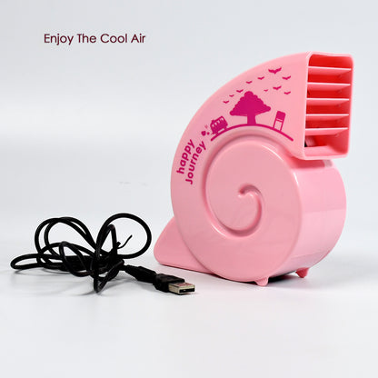 Bright color Wukusy USB mini fan for desktop and office use, compact battery-powered fan with adjustable settings.