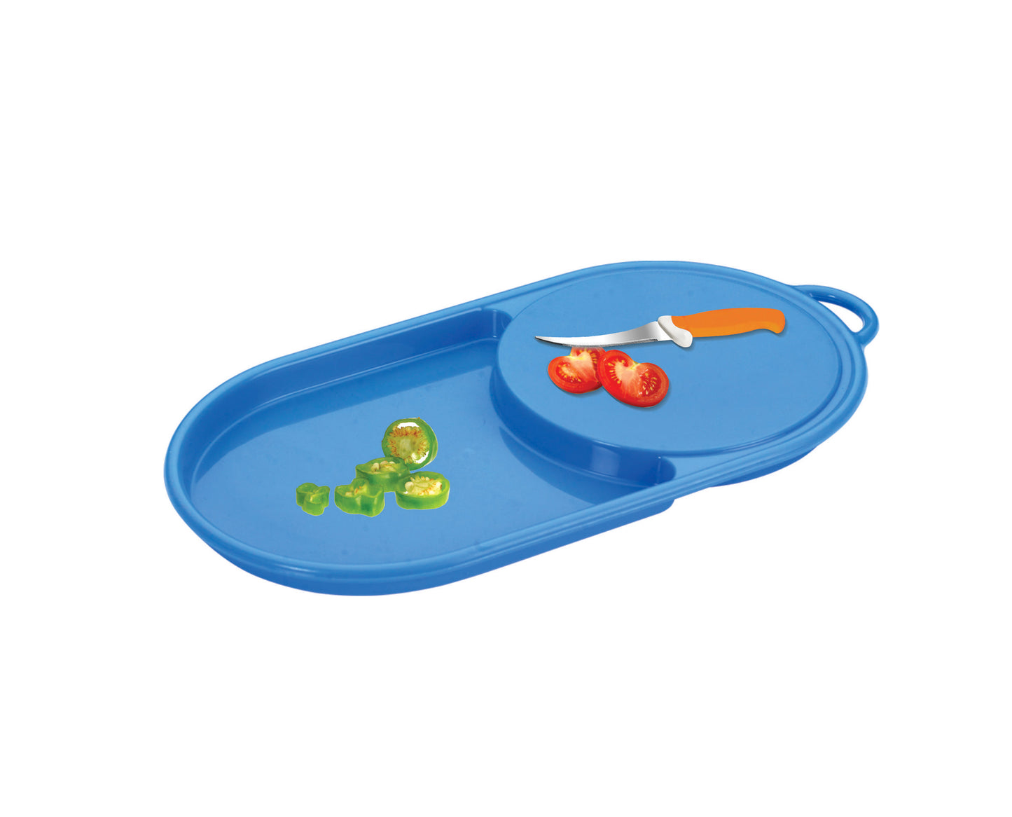 Wukusy 2104 plastic chopping tray for kitchen, featuring a durable surface for food prep and cutting tasks.