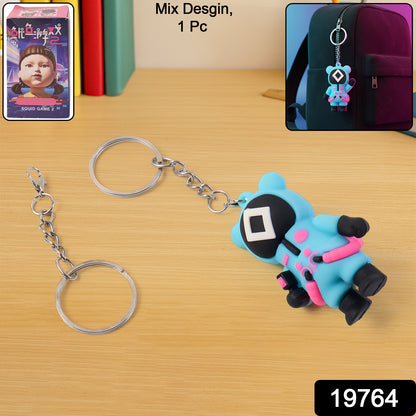 Cute character-themed soft silicone keychain by Wukusy, featuring a colorful, playful design on a small, durable accessory.