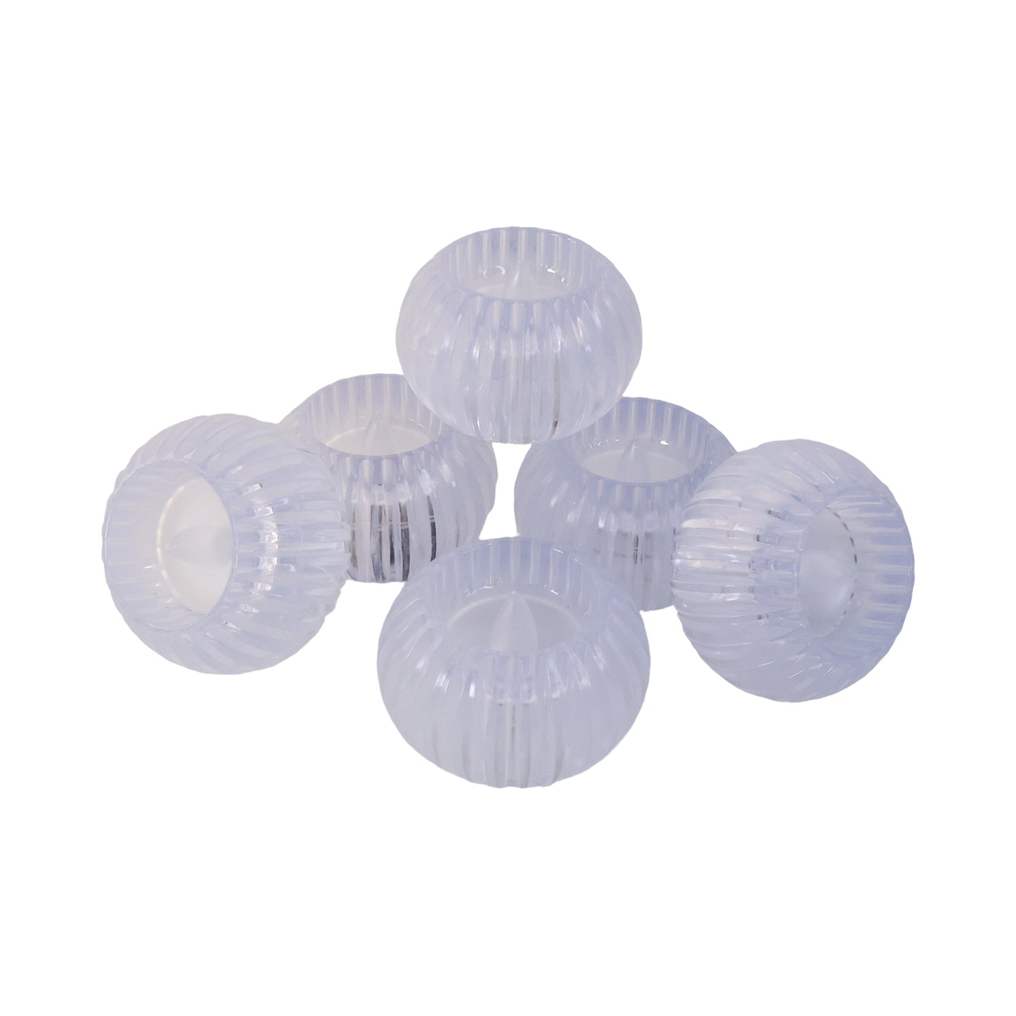 Six Wukusy Crystal Design LED flameless tealight candles for home decor, with realistic flickering light and decorative crystal accents.