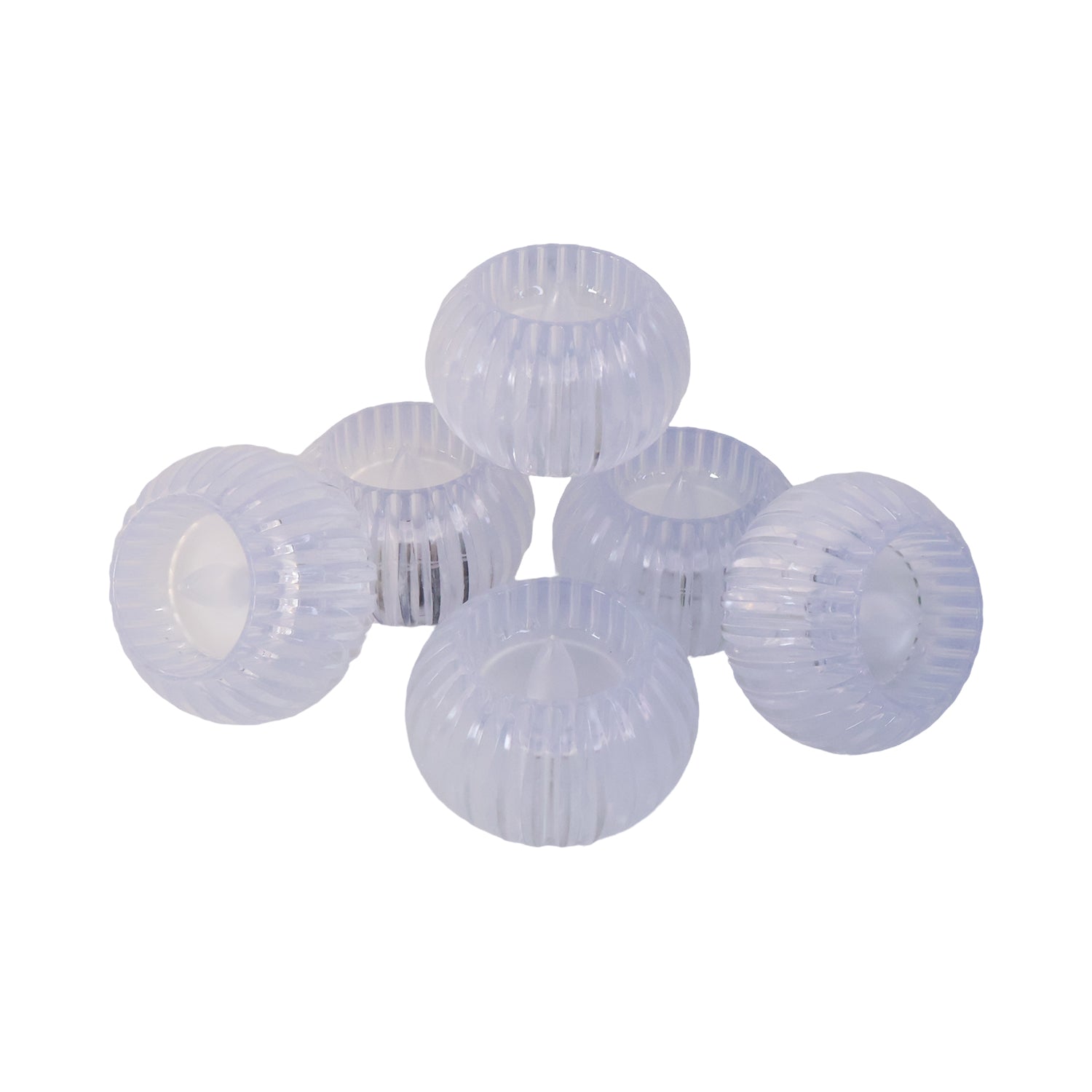 Six Wukusy Crystal Design LED flameless tealight candles for home decor, with realistic flickering light and decorative crystal accents.