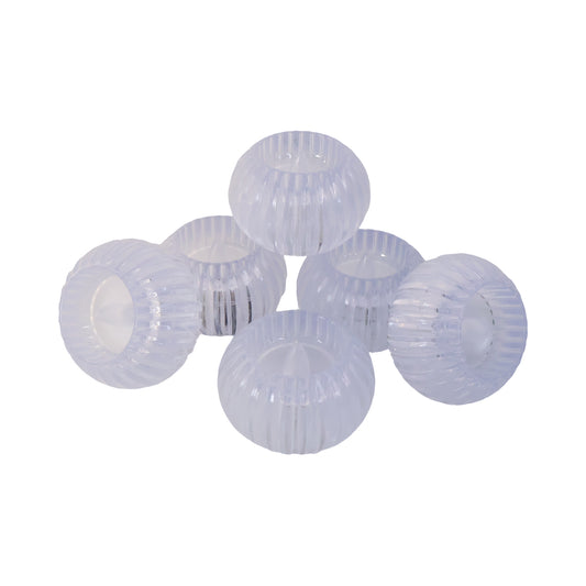 Six Wukusy Crystal Design LED flameless tealight candles for home decor, with realistic flickering light and decorative crystal accents.