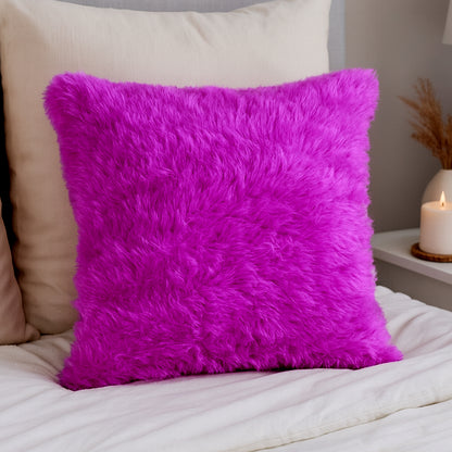 Soft fluffy cushion pillow by Wukusy, perfect for home decor and comfort, shown in a cozy living room setting.
