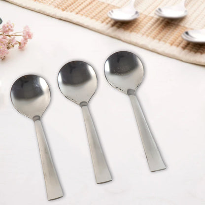 Set of three Wukusy everyday dining spoons for home and kitchen use, featuring stainless steel construction and ergonomic design.