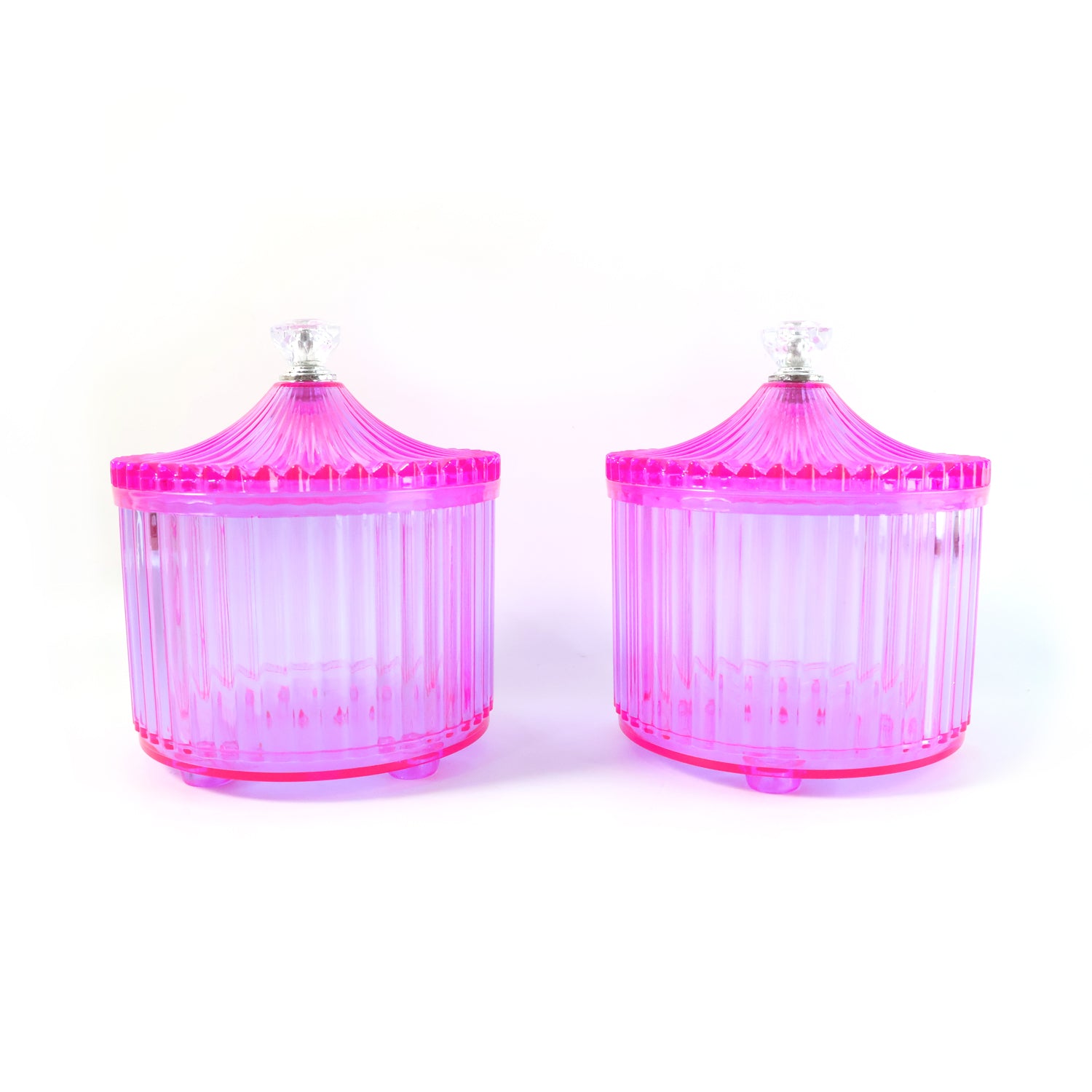 Set of two transparent plastic dry fruit storage jars by Wukusy, with secure lids for fresh dry fruits and snacks.