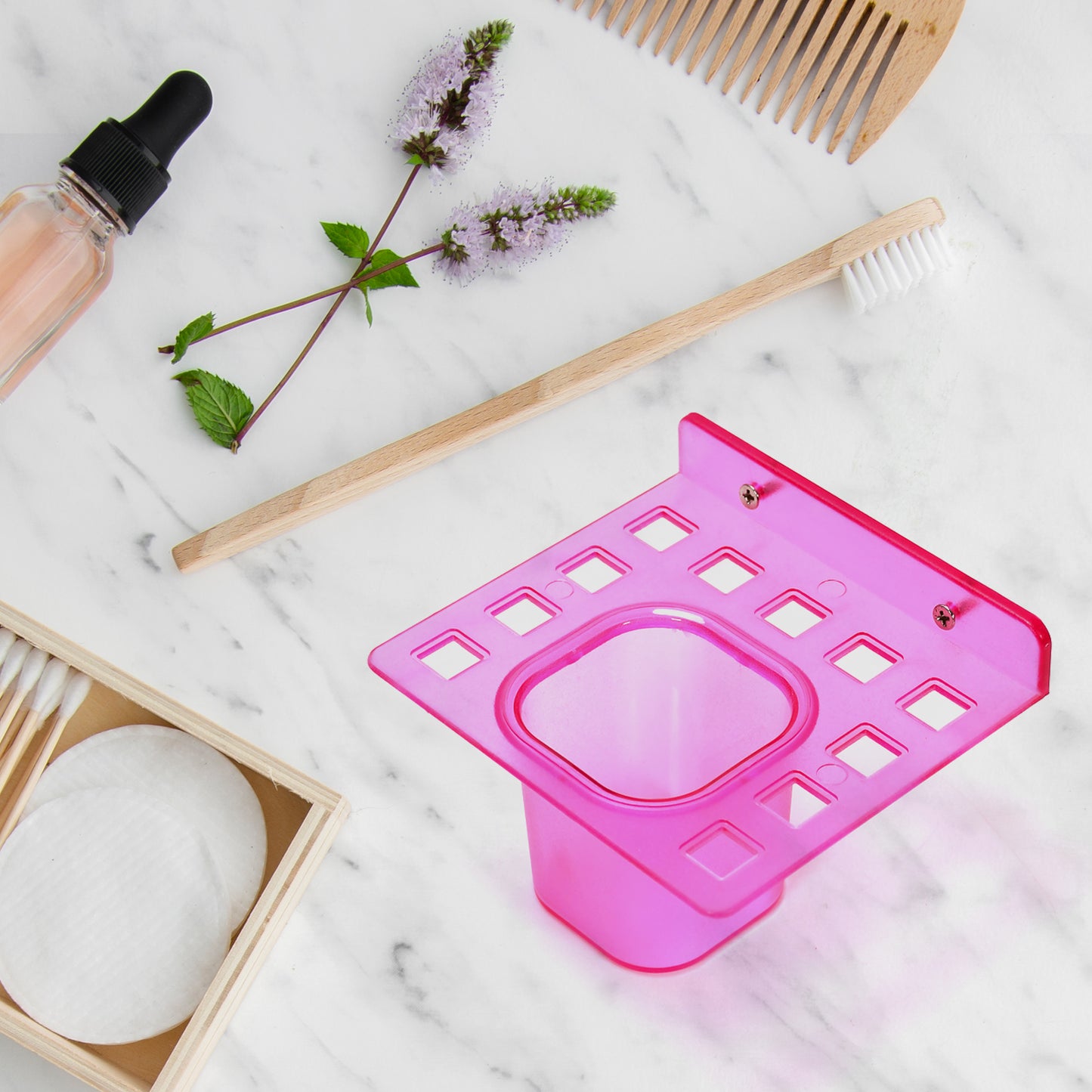 Wukusy 2-in-1 tumbler dish and toothbrush holder set in a 2-piece pack, ideal for bathroom organization and home improvement.