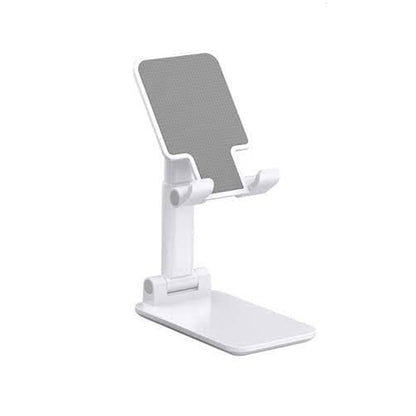 Wukusy adjustable foldable desktop mobile stand holding a smartphone, designed for hands-free viewing and easy portability.