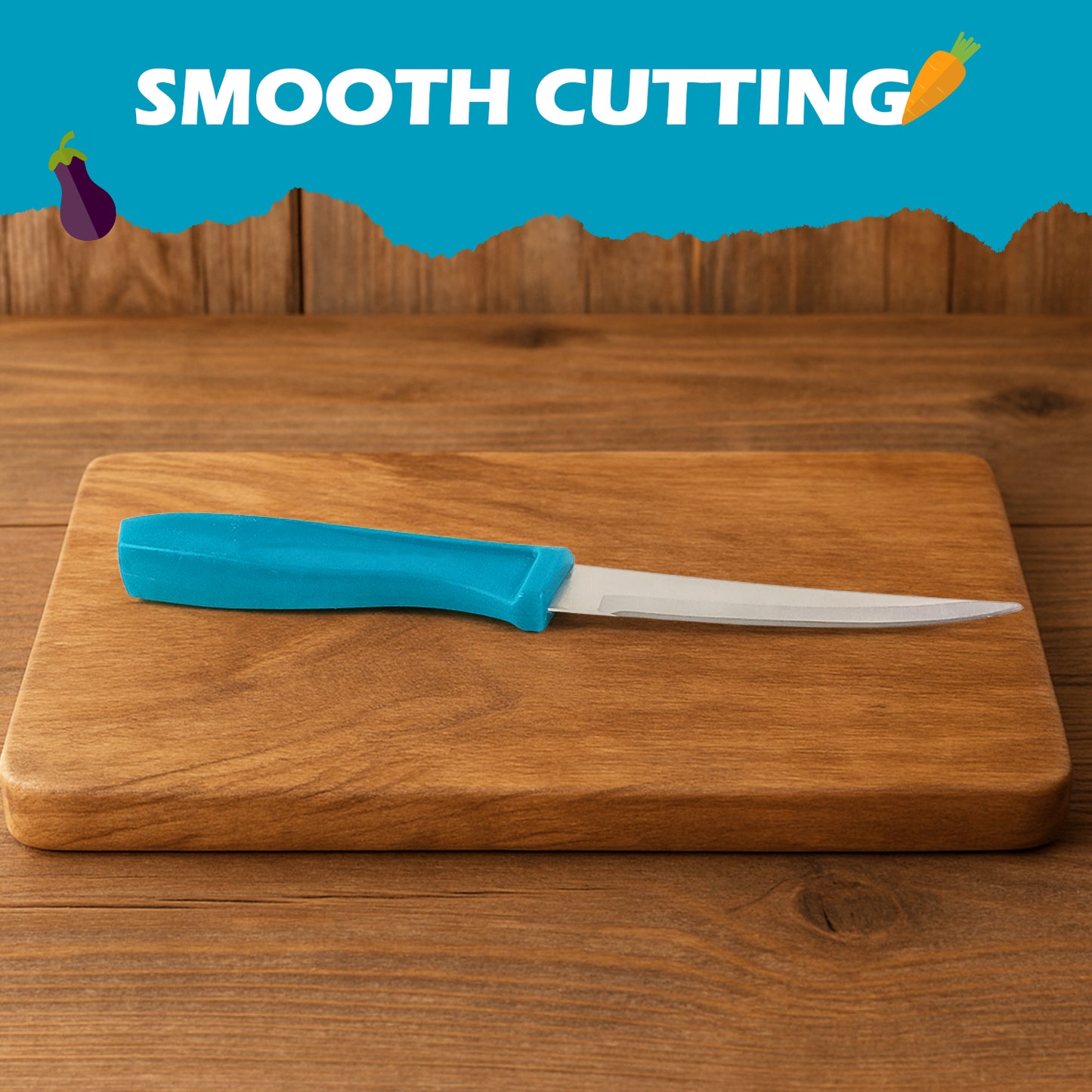 Wukusy Supermom stainless steel vegetable knife for kitchen prep, featuring a sharp blade and ergonomic handle.