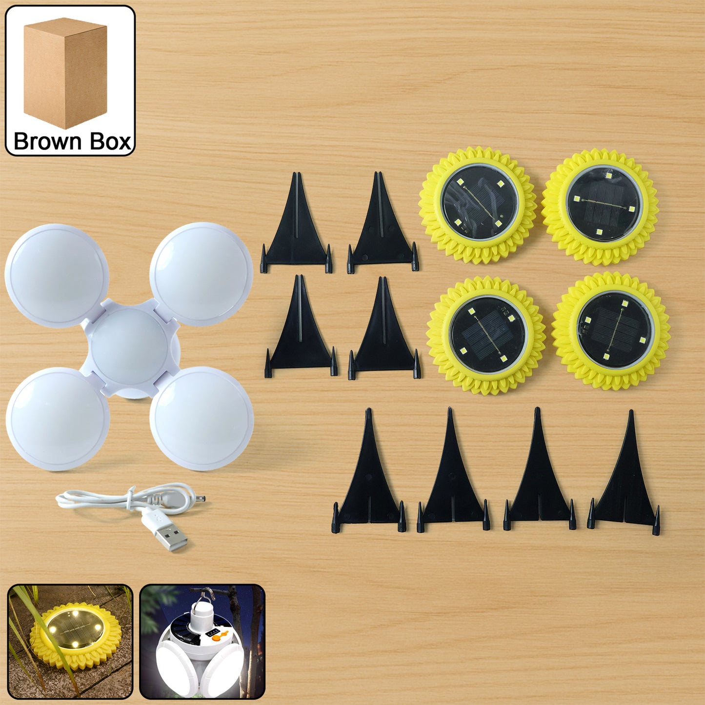 Wukusy solar garden decorative LED ground lights, 2-piece set, installed in a garden with illuminated pathways at dusk