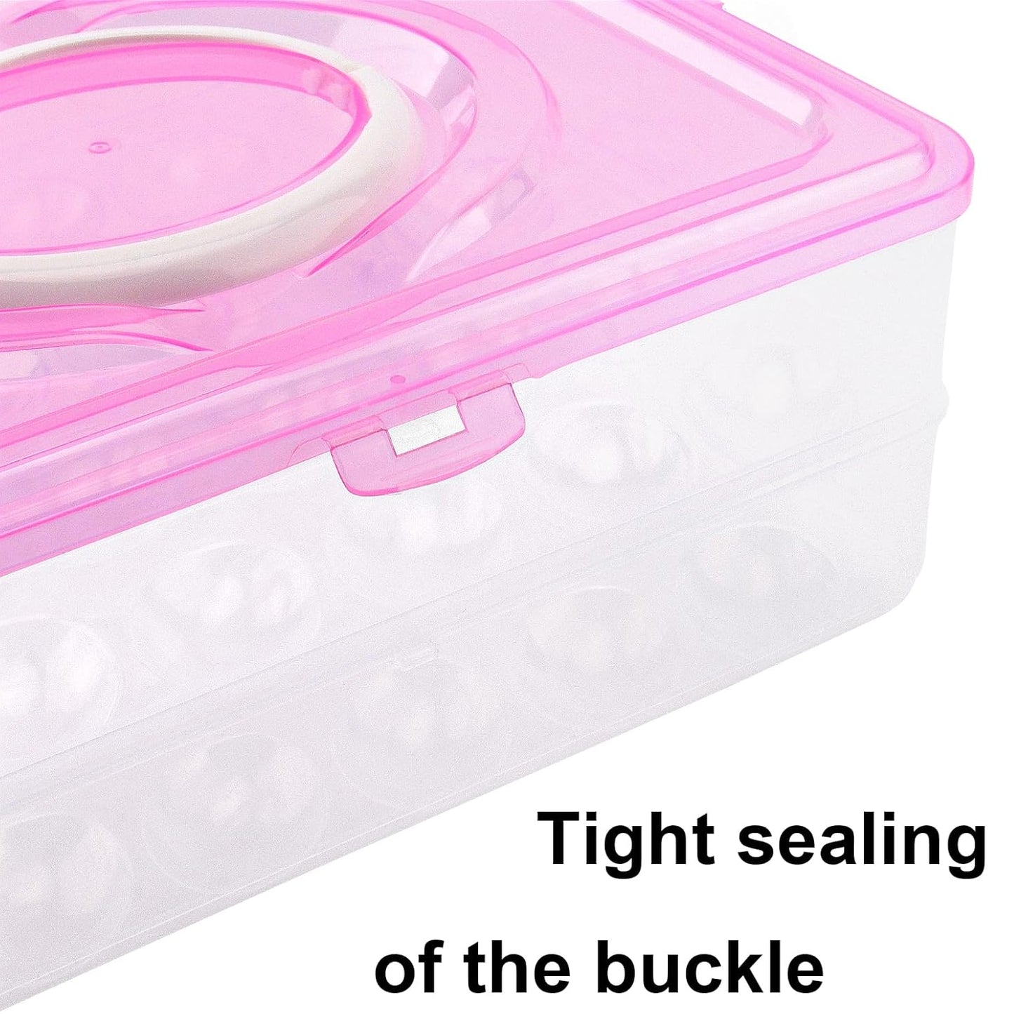 Wukusy double layer egg storage box with 24-grid kitchen tool for organizing eggs in refrigerator or countertop.