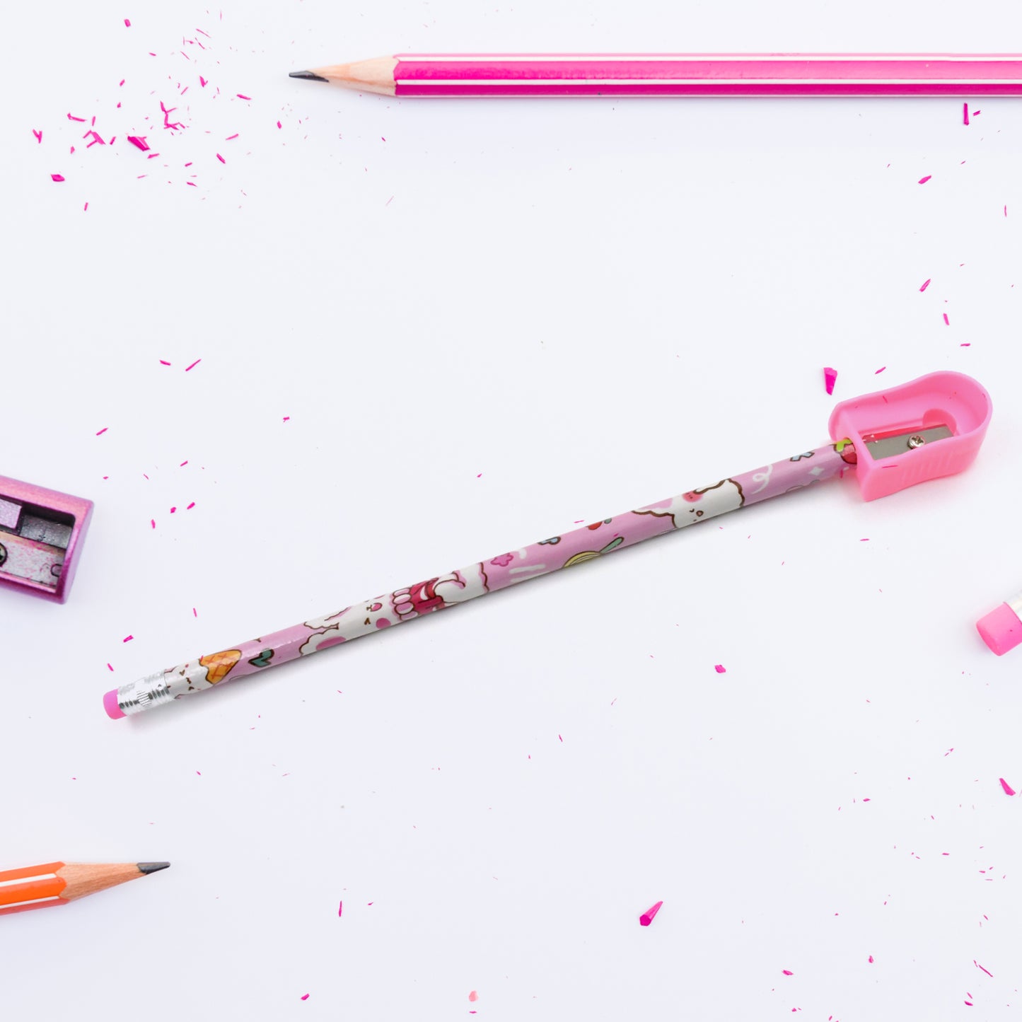 Wukusy 9-piece kids stationery set with wooden pencil sharpener, erasers, small diary, perfect for school or birthday gifts