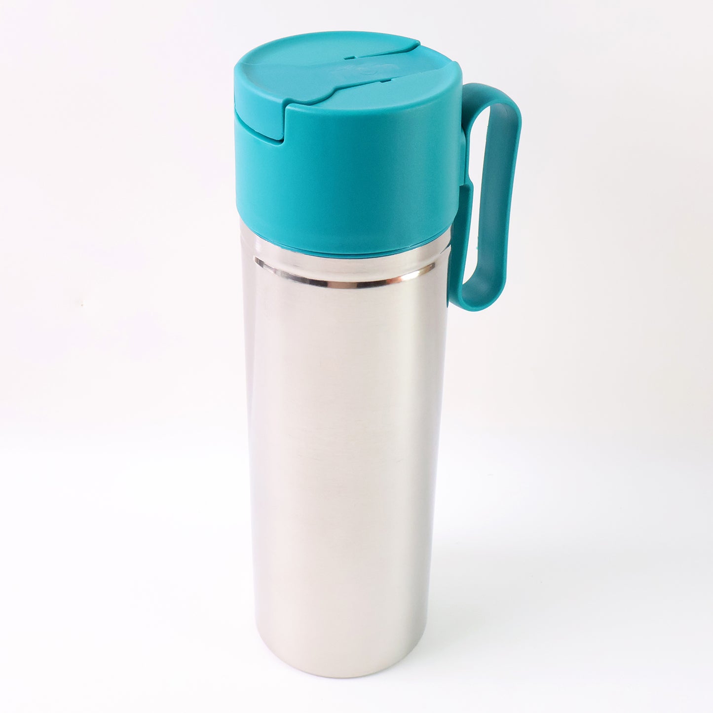 Wukusy stainless steel oil pourer bottle with flip lid and handle, 1000ml capacity, for fresh oil storage and pouring.