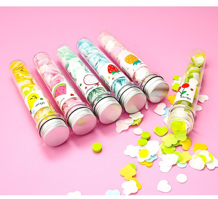 Portable Wukusy hand washing bath soap strips in flower-shaped test tube bottle, perfect for home improvement and convenient cleaning