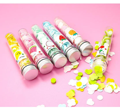 Portable Wukusy hand washing bath soap strips in flower-shaped test tube bottle, perfect for home improvement and convenient cleaning