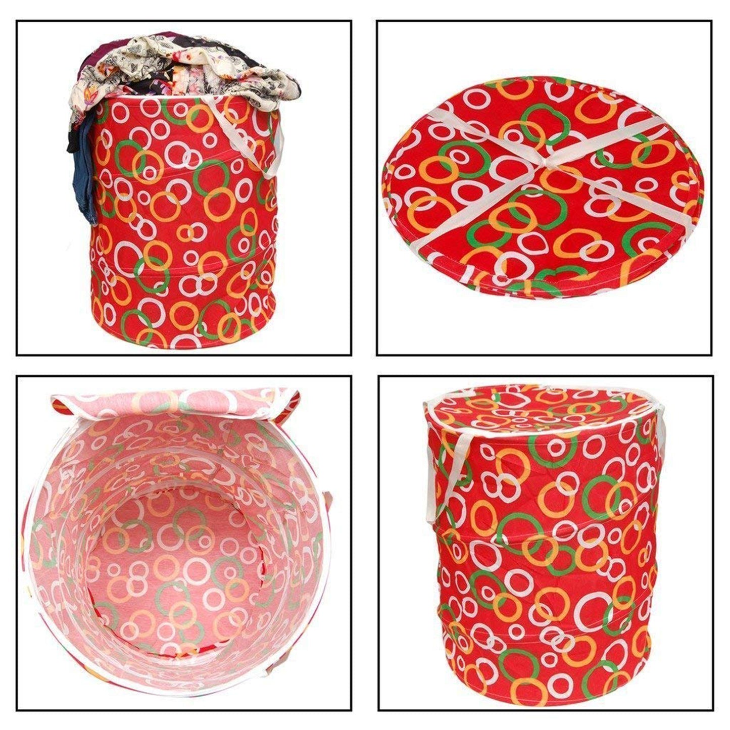 Wukusy 6186 canvas laundry bag with handles, versatile toy and laundry storage solution for home organization.