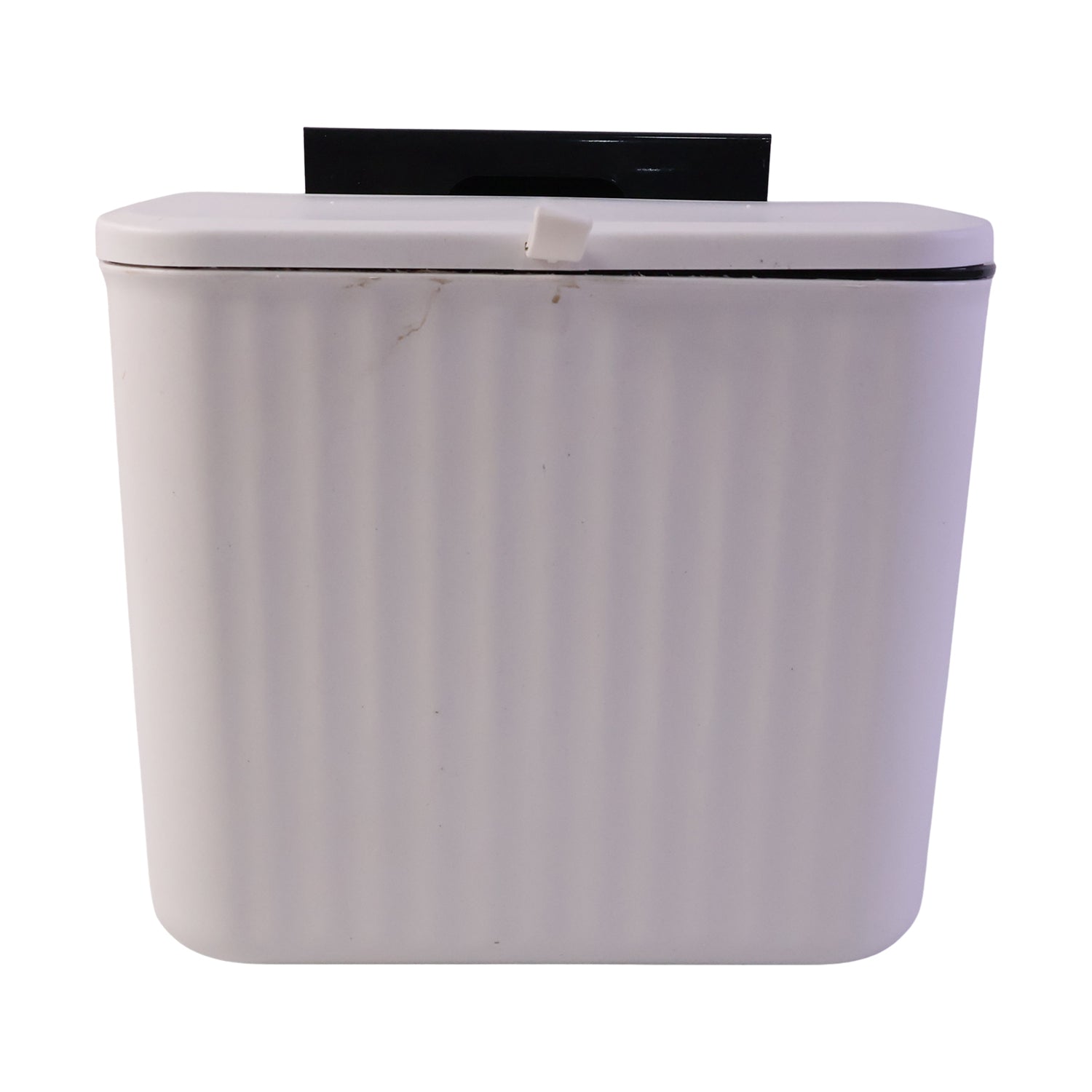 Wukusy portable plastic kitchen dustbin with lid, 25x22 cm, compact trash bin for kitchen waste, black color