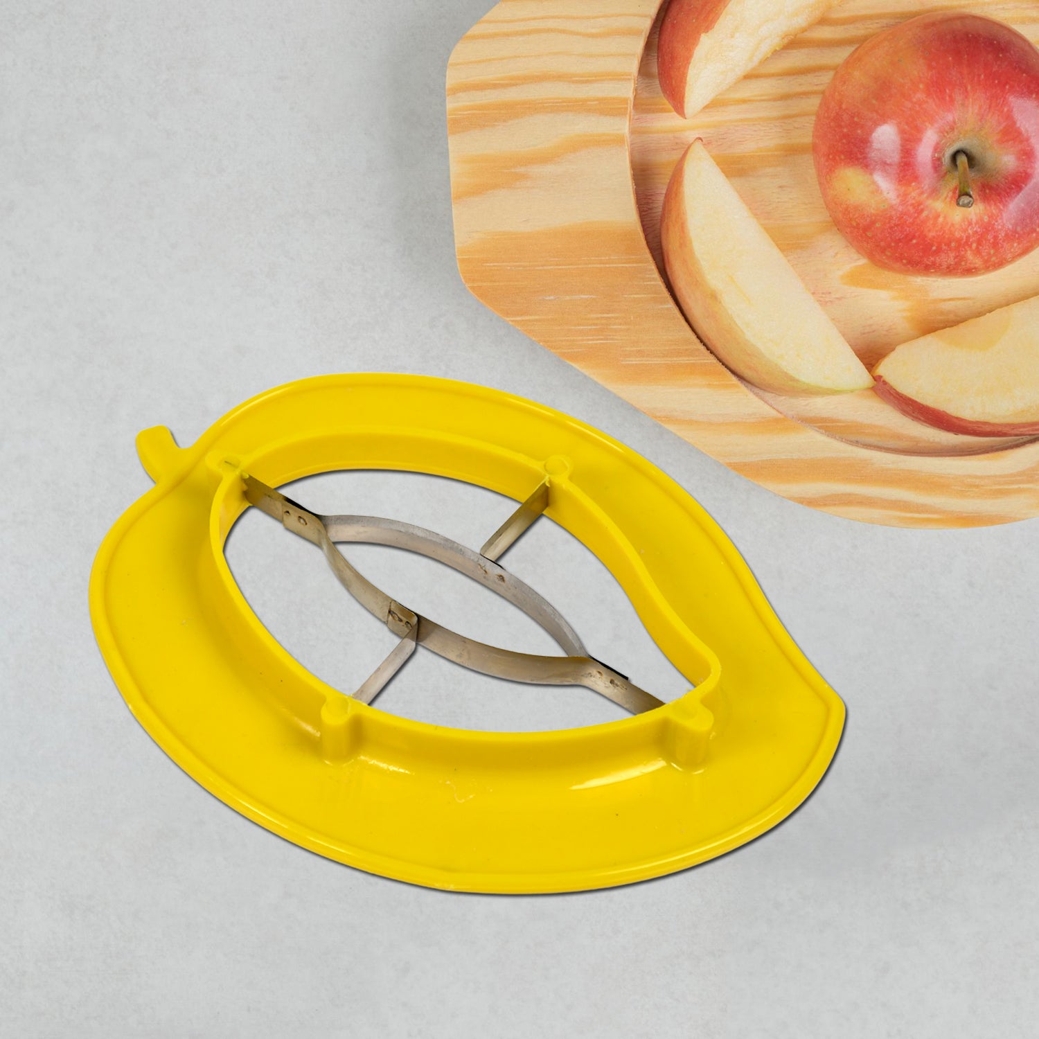 Wukusy mango cutter slicer with sharp blades and non-slip handle, designed for easy fruit cutting and kitchen home improvement.