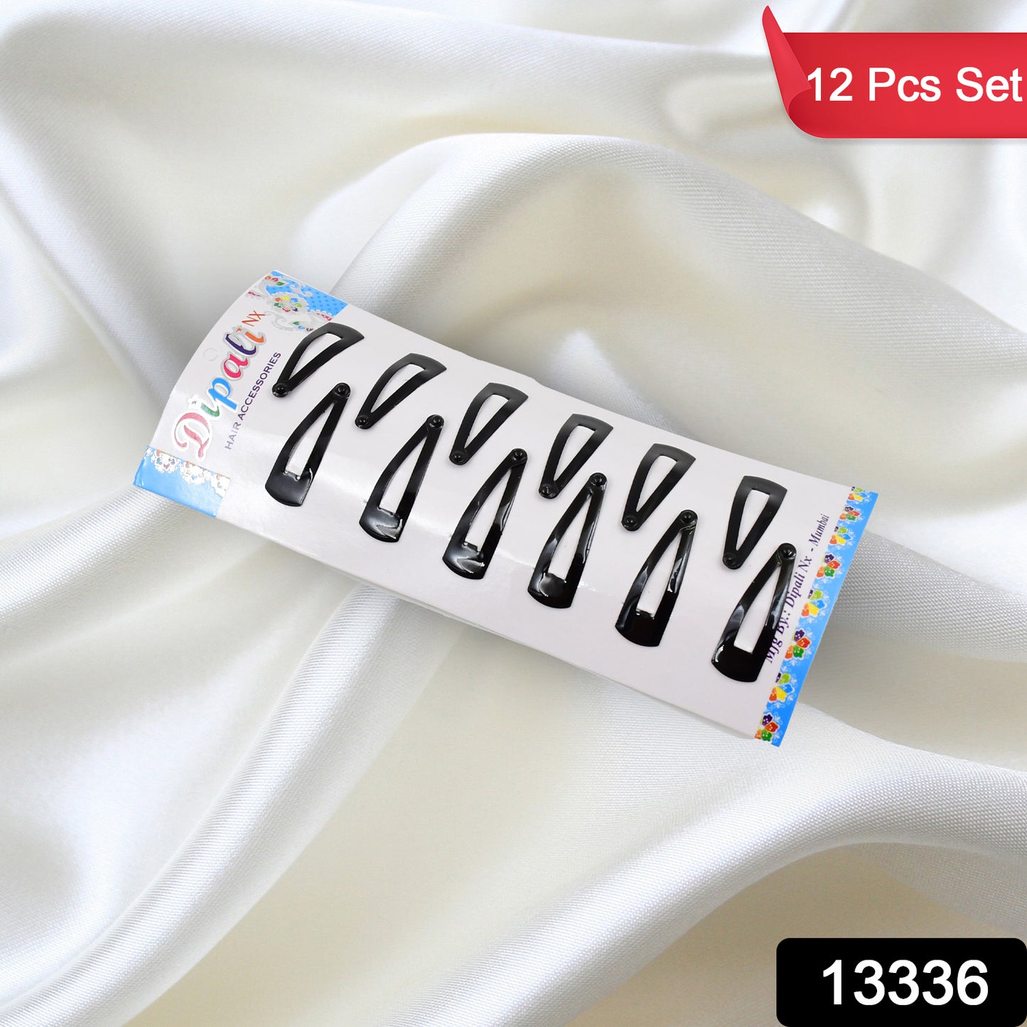 Set of 12 Wukusy Metal Tik Tak Hair Clips featuring sleek, shiny design for stylish hair accessories.
