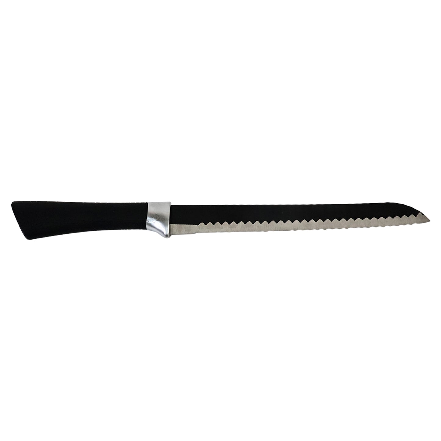 Wukusy premium 32 cm serrated bread knife with ergonomic handle, ideal for slicing bread and baked goods in the kitchen.