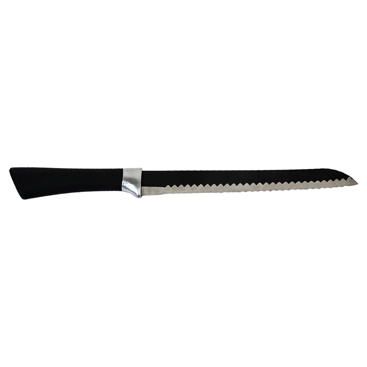 Wukusy premium 32 cm serrated bread knife with ergonomic handle, ideal for slicing bread and baked goods in the kitchen.