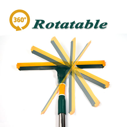 Wukusy 3-in-1 glass wiper used for cleaning floors, glass surfaces, and dust in household and office environments.