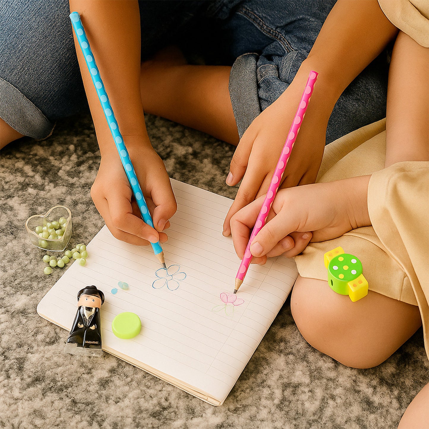Wukusy fun candy design pencil set with colorful pencils and accessories, perfect for office or school use.