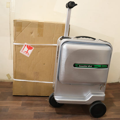 Wukusy electric ride-on scooter travel bag with foldable trolley, durable fabric, and handles for easy transport and storage.