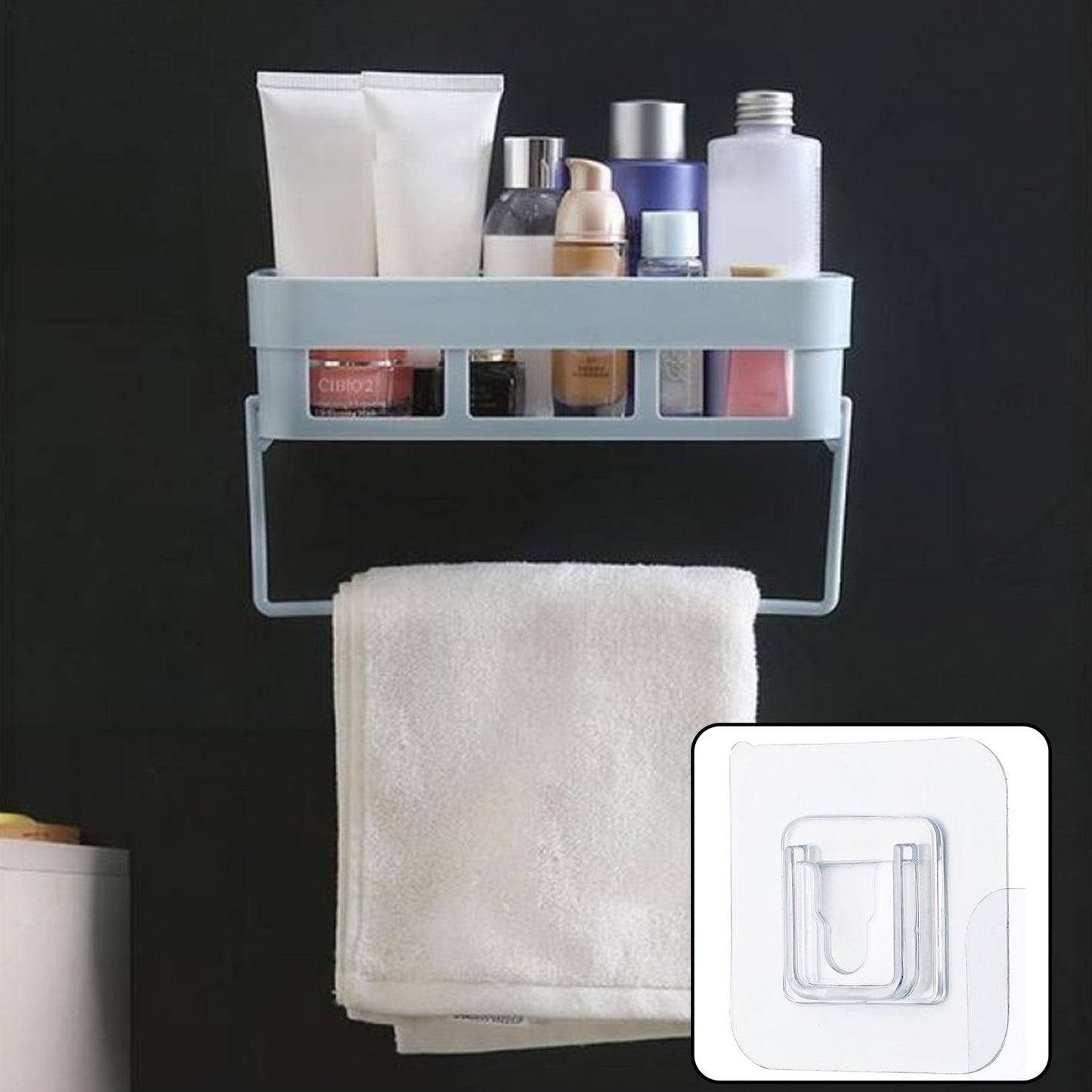 Wukusy 1651L wall-mounted multipurpose kitchen and bathroom shelf with storage rack for organization and space saving.