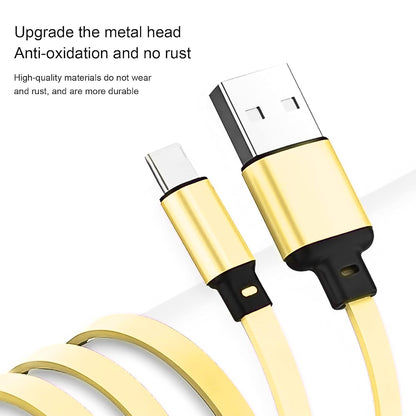 Wukusy 3-in-1 retractable charging cable in mix colors, mobile accessory with multiple USB connectors for versatile device charging