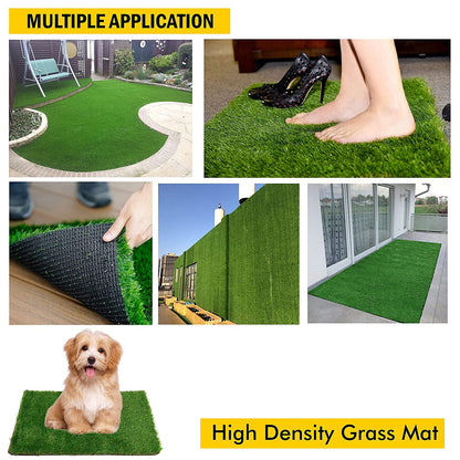 Artificial grass by Wukusy, soft and durable plastic turf carpet for balcony or doormat, 58x38cm, lush green and realistic.