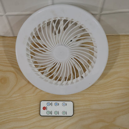 Wukusy remote control ceiling fan with integrated light and E27 socket LED lamp, ideal for home cooling and lighting.
