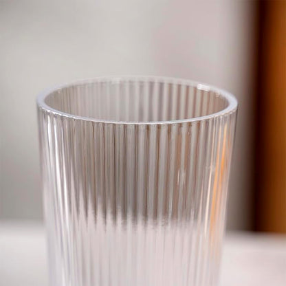 Set of six Wukusy Supermom Casa glassware, clear drinking glasses with a modern design for home and kitchen use.
