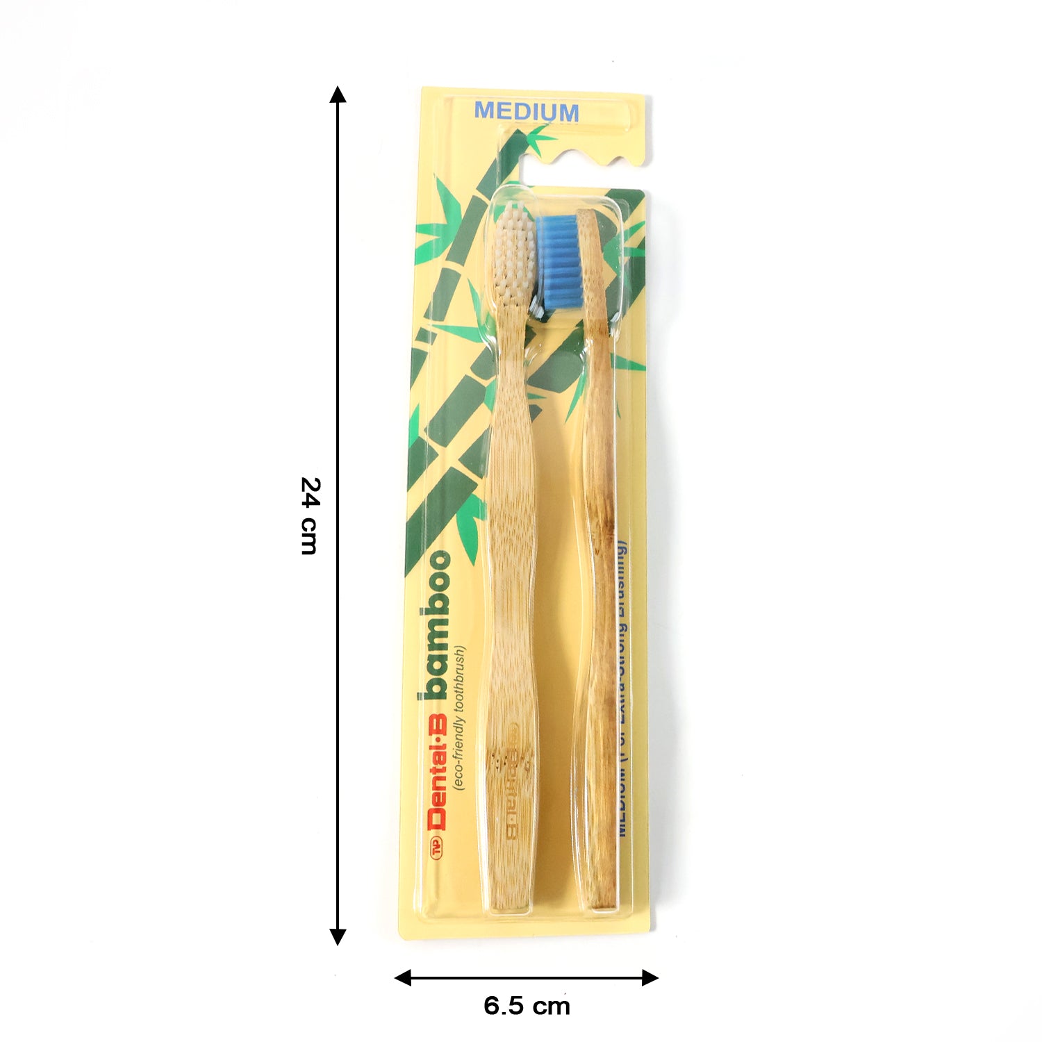 Wukusy eco-friendly bamboo toothbrush twin pack with 24 biodegradable toothbrushes in natural bamboo handles.