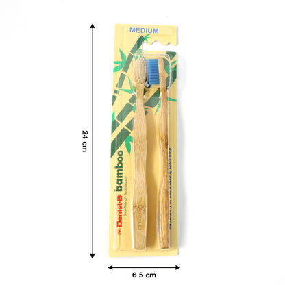Wukusy eco-friendly bamboo toothbrush twin pack with 24 biodegradable toothbrushes in natural bamboo handles.