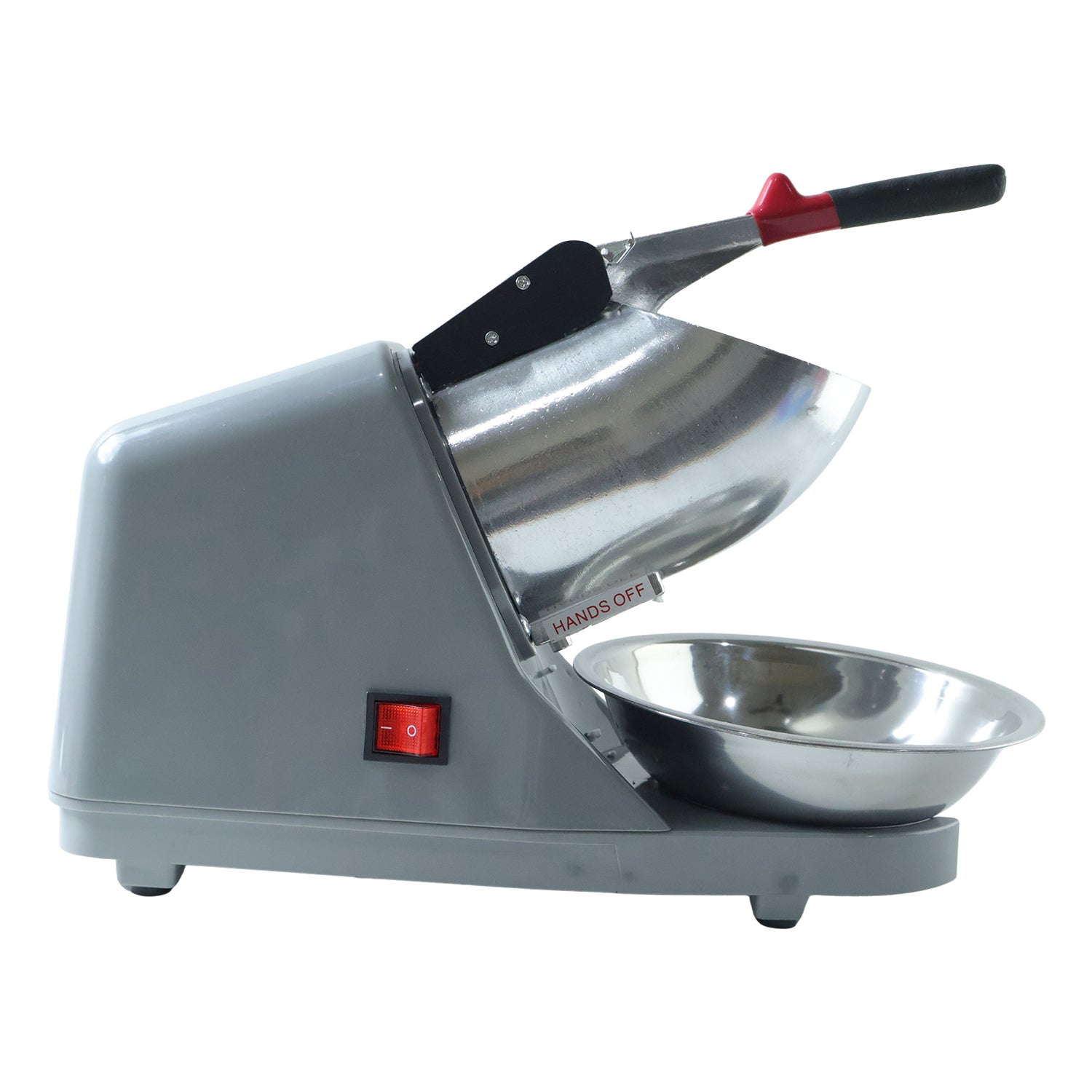 Wukusy electric ice crushing machine with stainless steel bowl for quick, efficient ice crushing in a modern kitchen setting