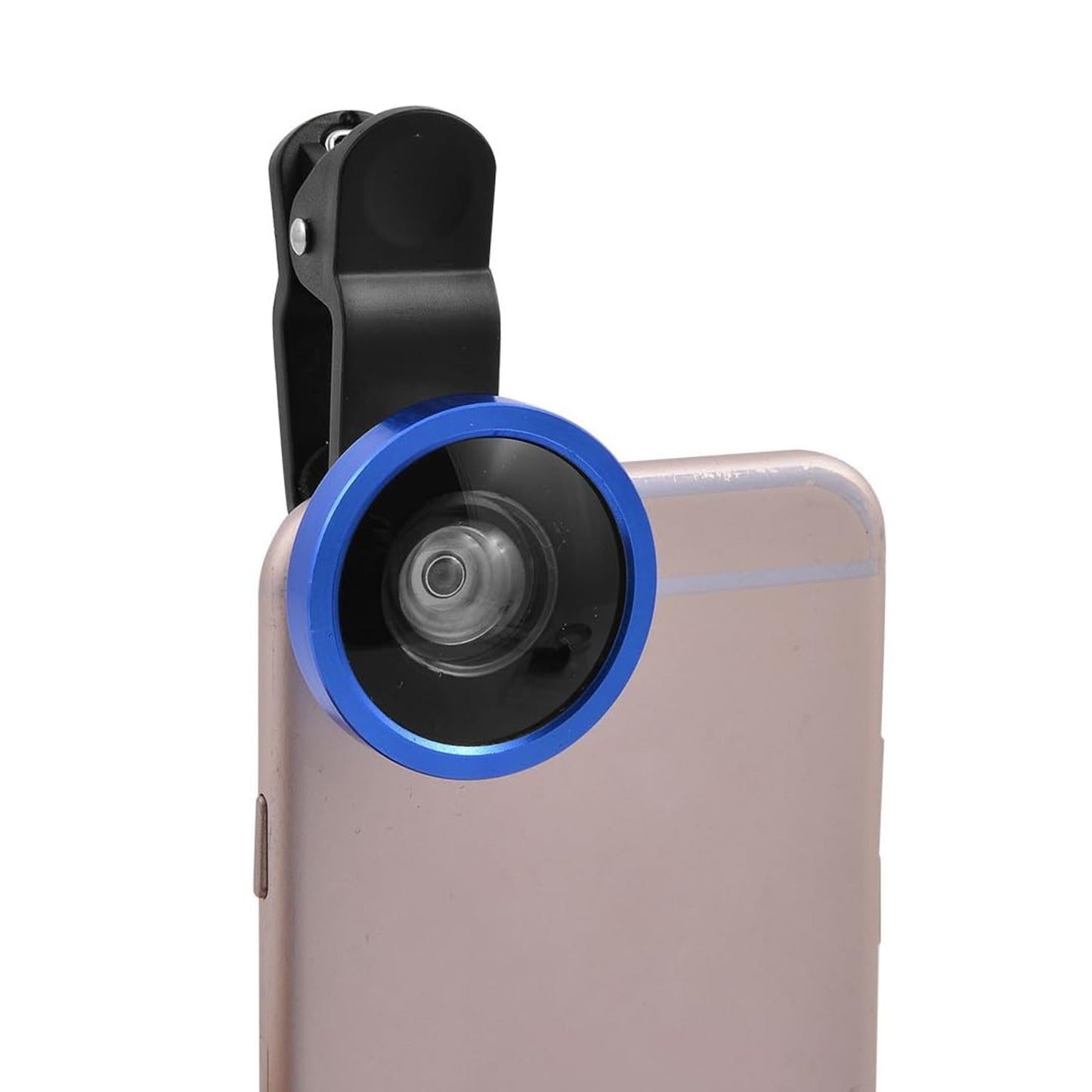 Wukusy universal clip-on selfie camera lens set attached to a smartphone for enhanced photography and wide-angle shots