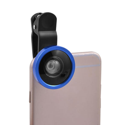 Wukusy universal clip-on selfie camera lens set attached to a smartphone for enhanced photography and wide-angle shots